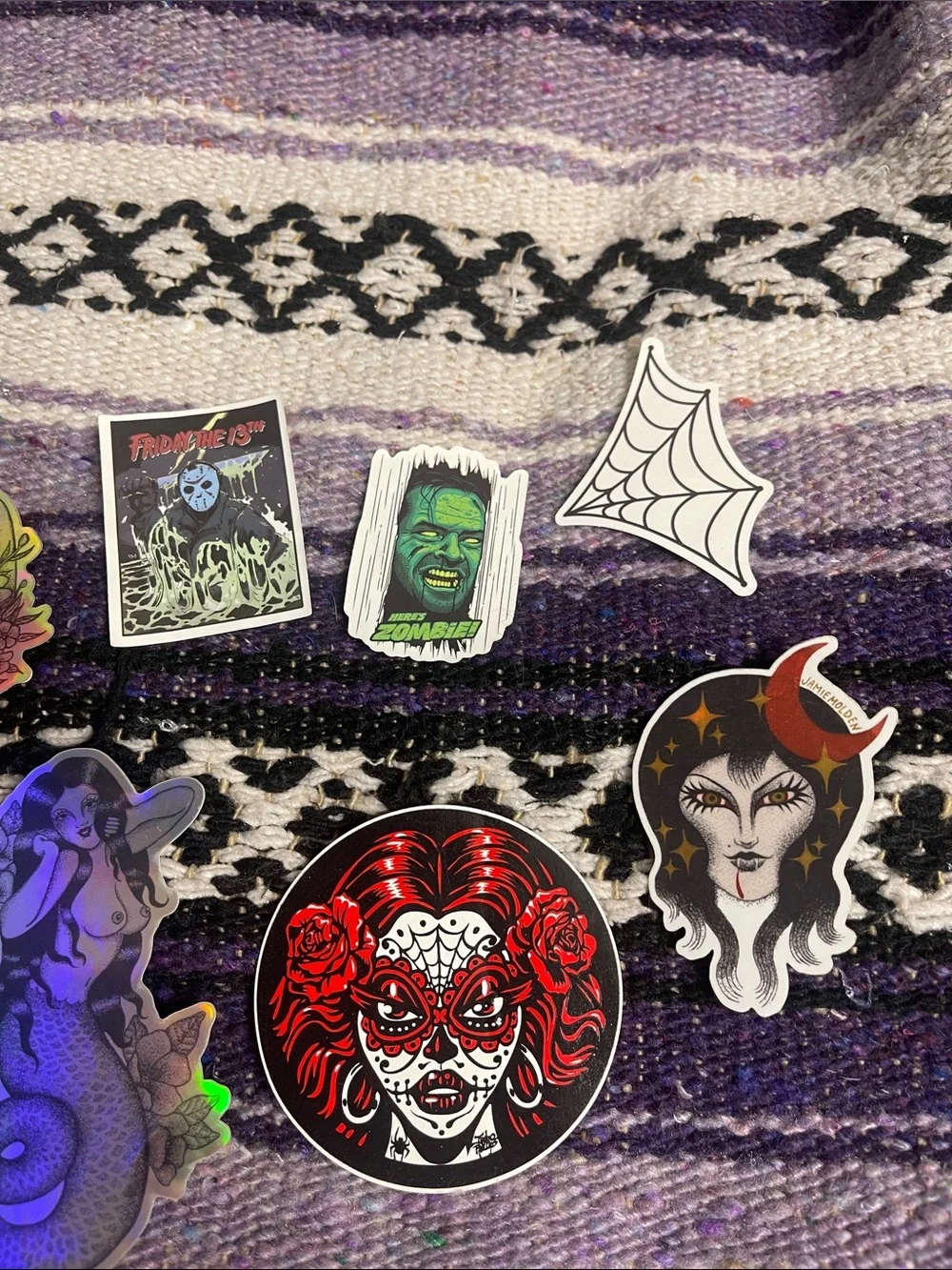 Holographic & Black Halloween Sticker Set -